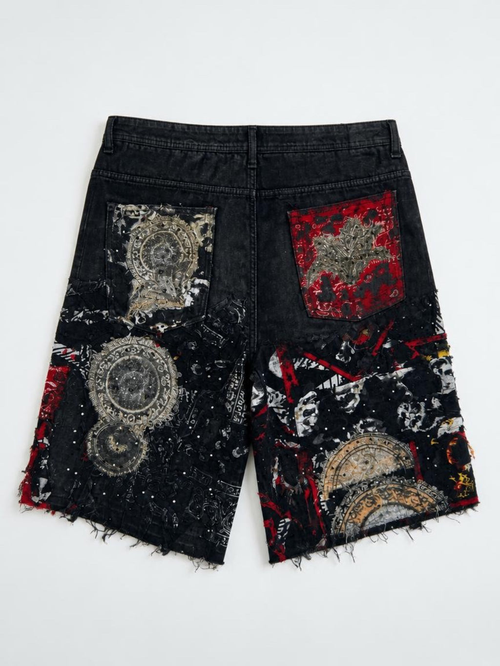 Reaper Studded waxed Black Shorts