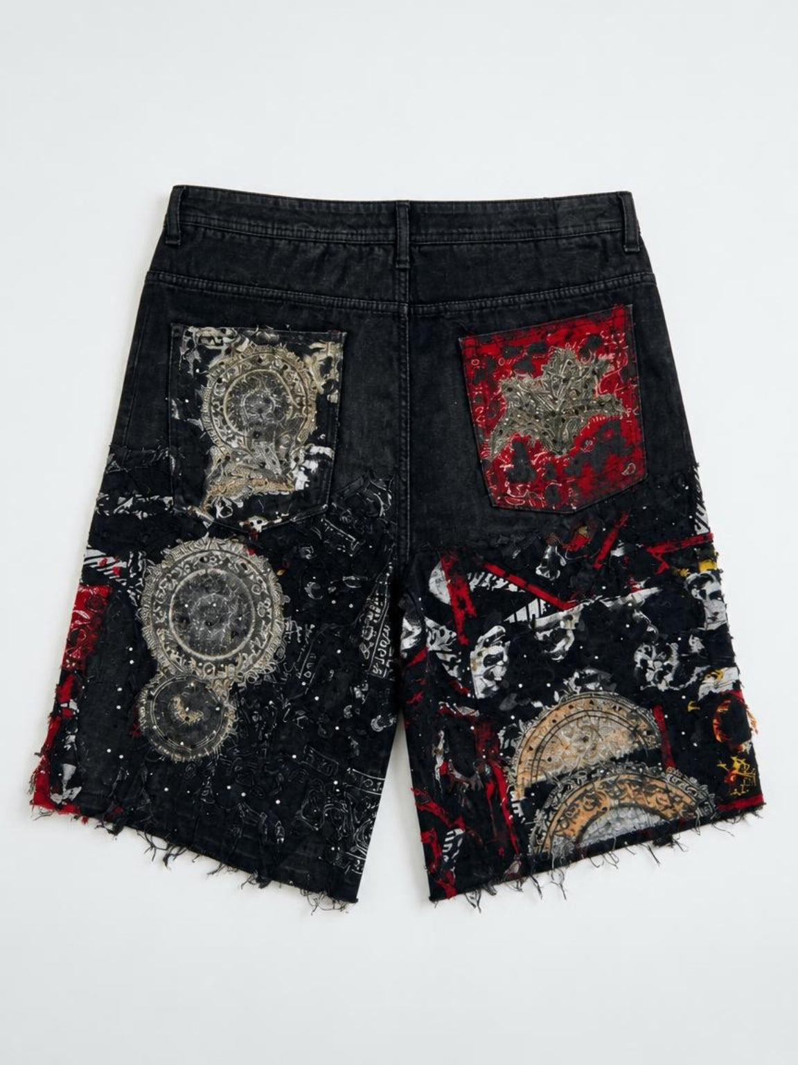 Reaper Studded waxed Black Shorts
