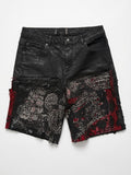 Grim Bandana Destroyed waxed Shorts