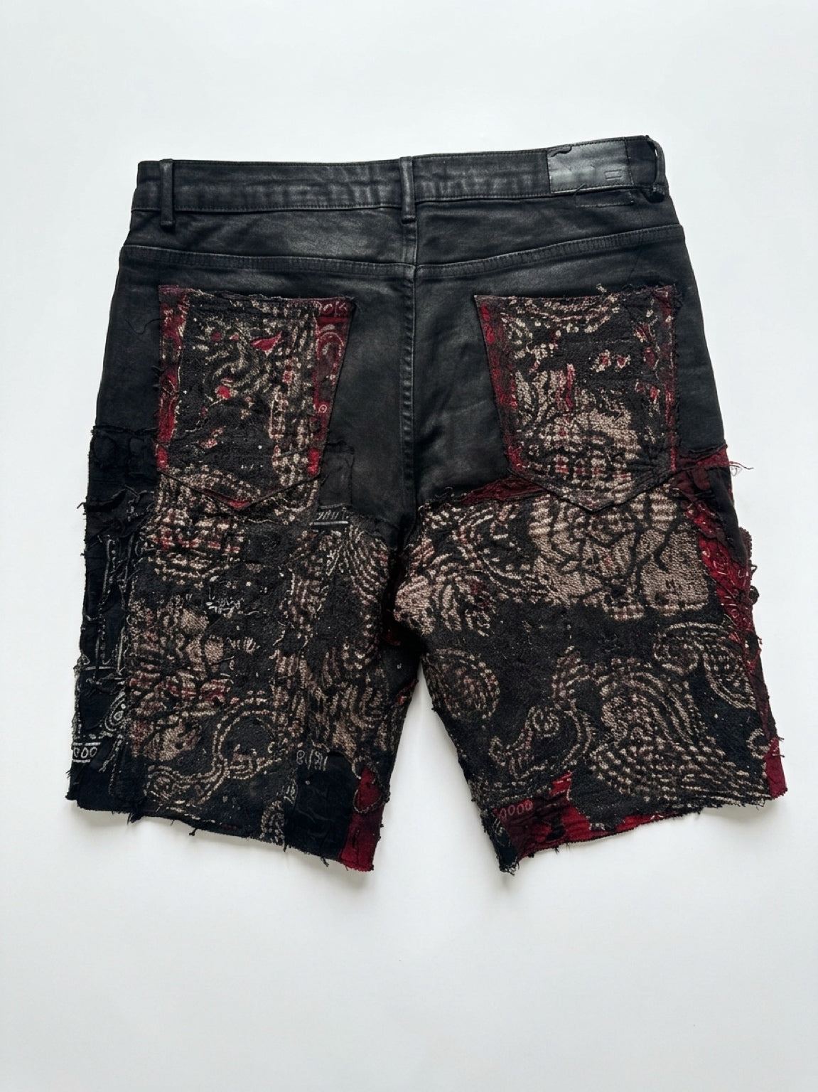 Grim Bandana Destroyed waxed Shorts