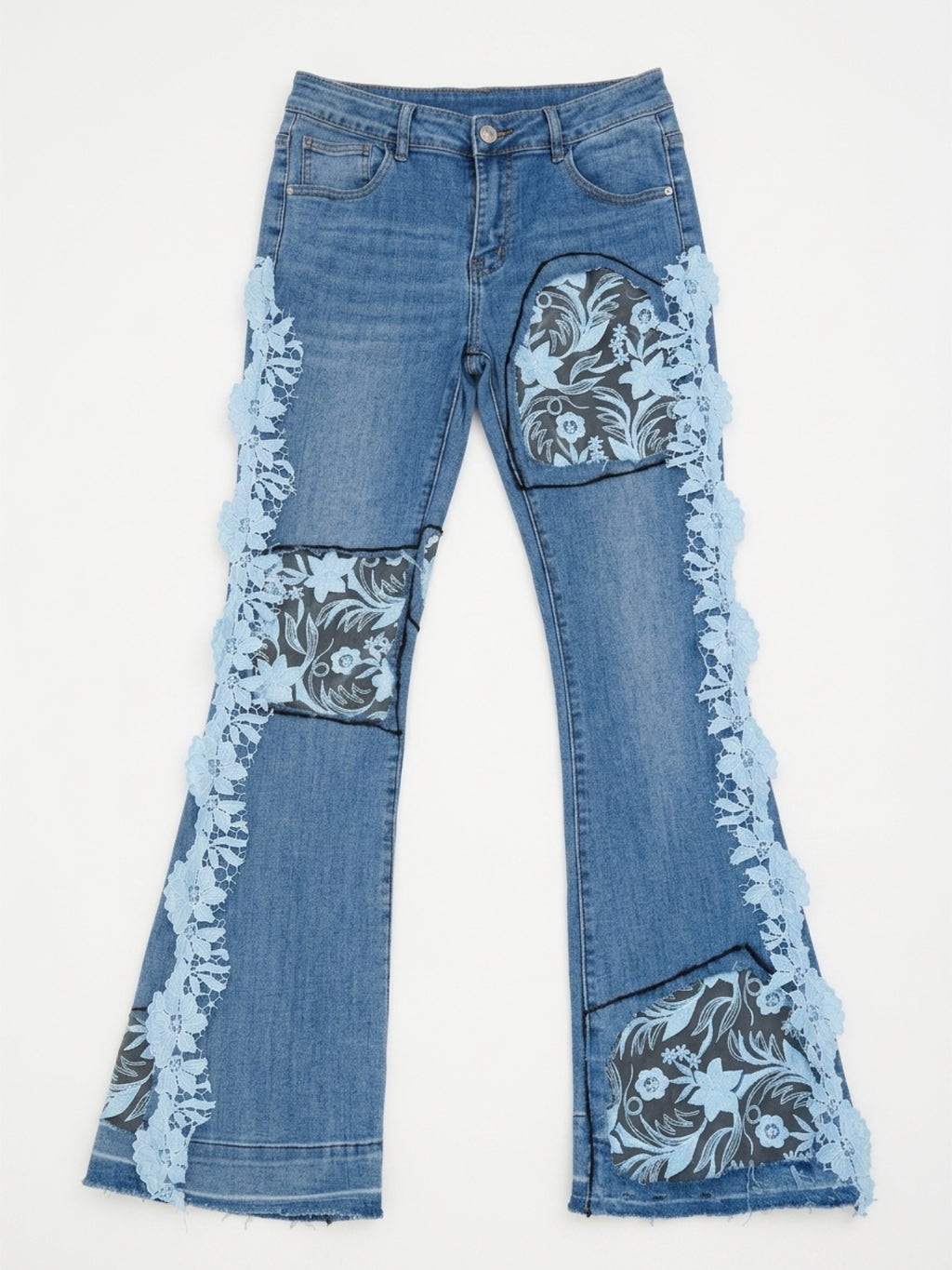 Women’s lace Contrast Denim One of One