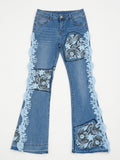Women’s lace Contrast Denim One of One