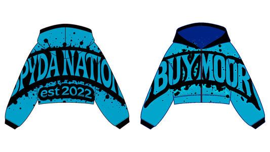 The BuyMoor x Spyda Nation Oversized Zip-Up Hoodie brings together two street-luxury forces in one limited collab drop. ⚡ This item is available for pre-order — ships in 2–3 weeks after purchase.
🔥 Limited collaboration